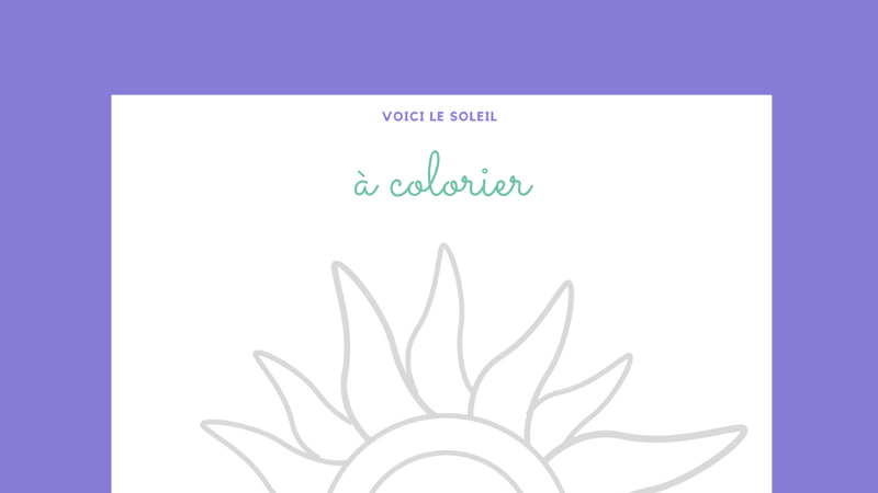 Le Soleil à Colorier
